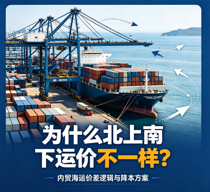 为什么统一条航线，，，北上和南下的集装箱运价纷歧样？？