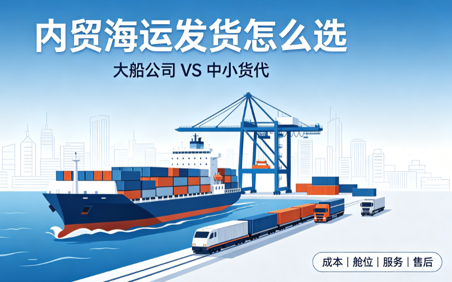 内贸海运发货选大船公司照旧中小货代？？？本钱、舱位、售后全维度比照